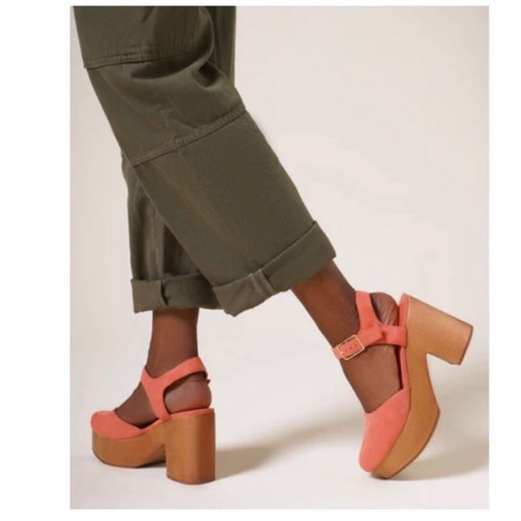 NIB Charlotte Stone Sal Suede Platform Clogs Sandals in Cerise Pink size 12 RARE - Picture 3 of 11